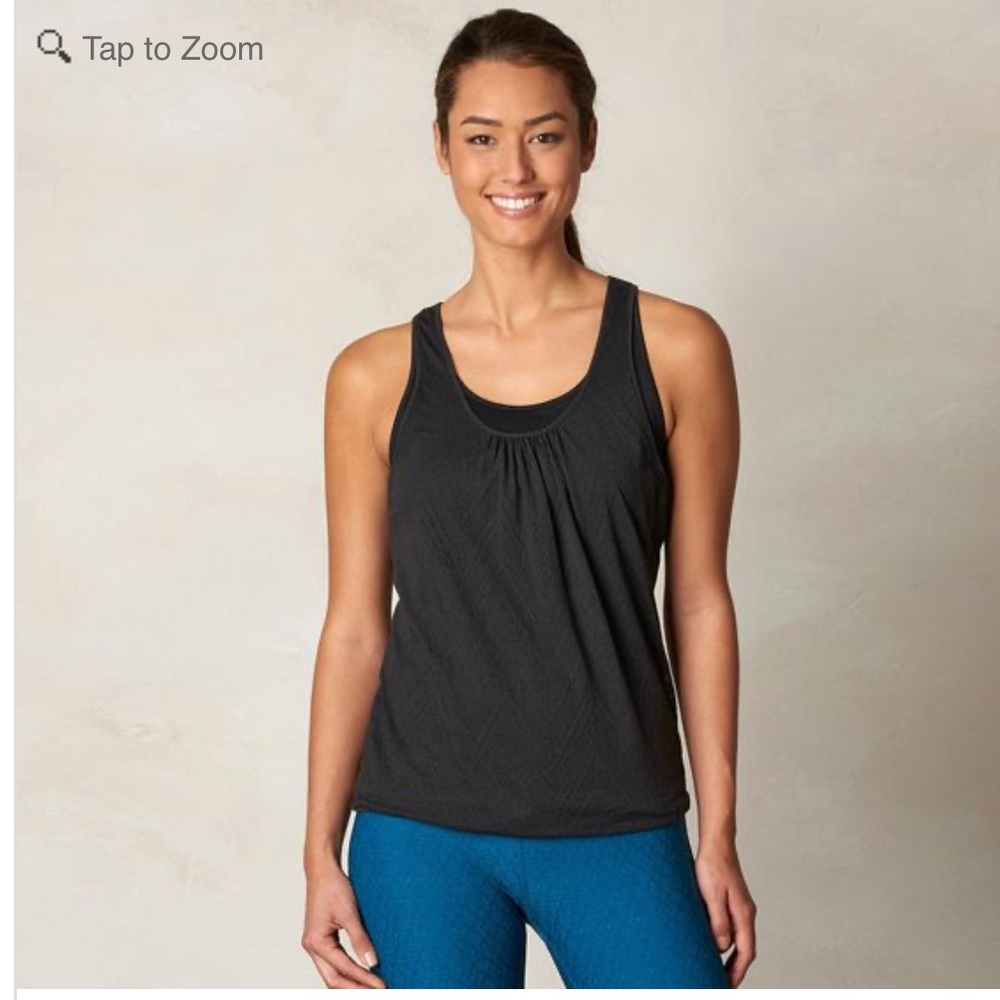 Prana Women's Black Mika Double Layered Yoga Workout Racerback Tank